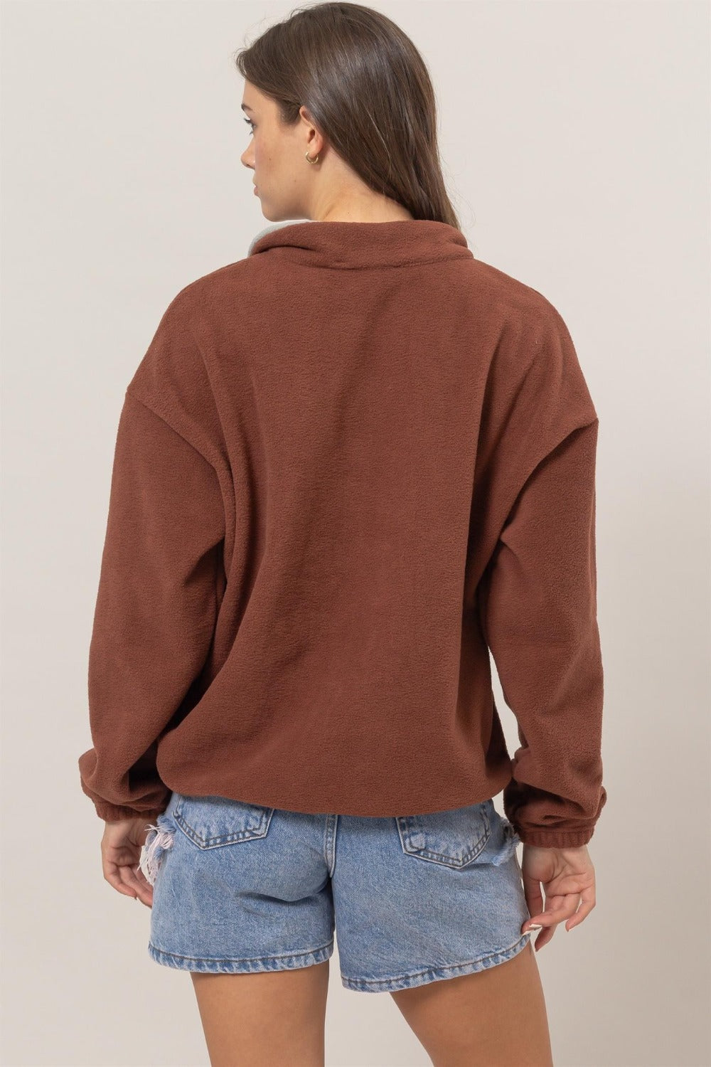 Maxct &HYFVE Fleece Color Block Half Zip Sweatshirt