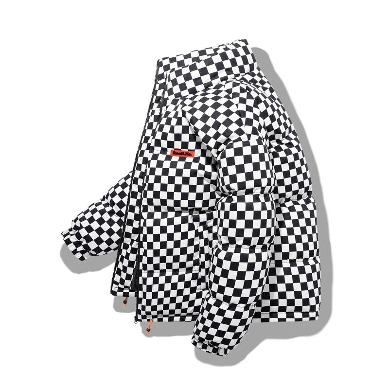 Maxct &REALLIFE Men's Checkered Puffer Jacket - M-5XL