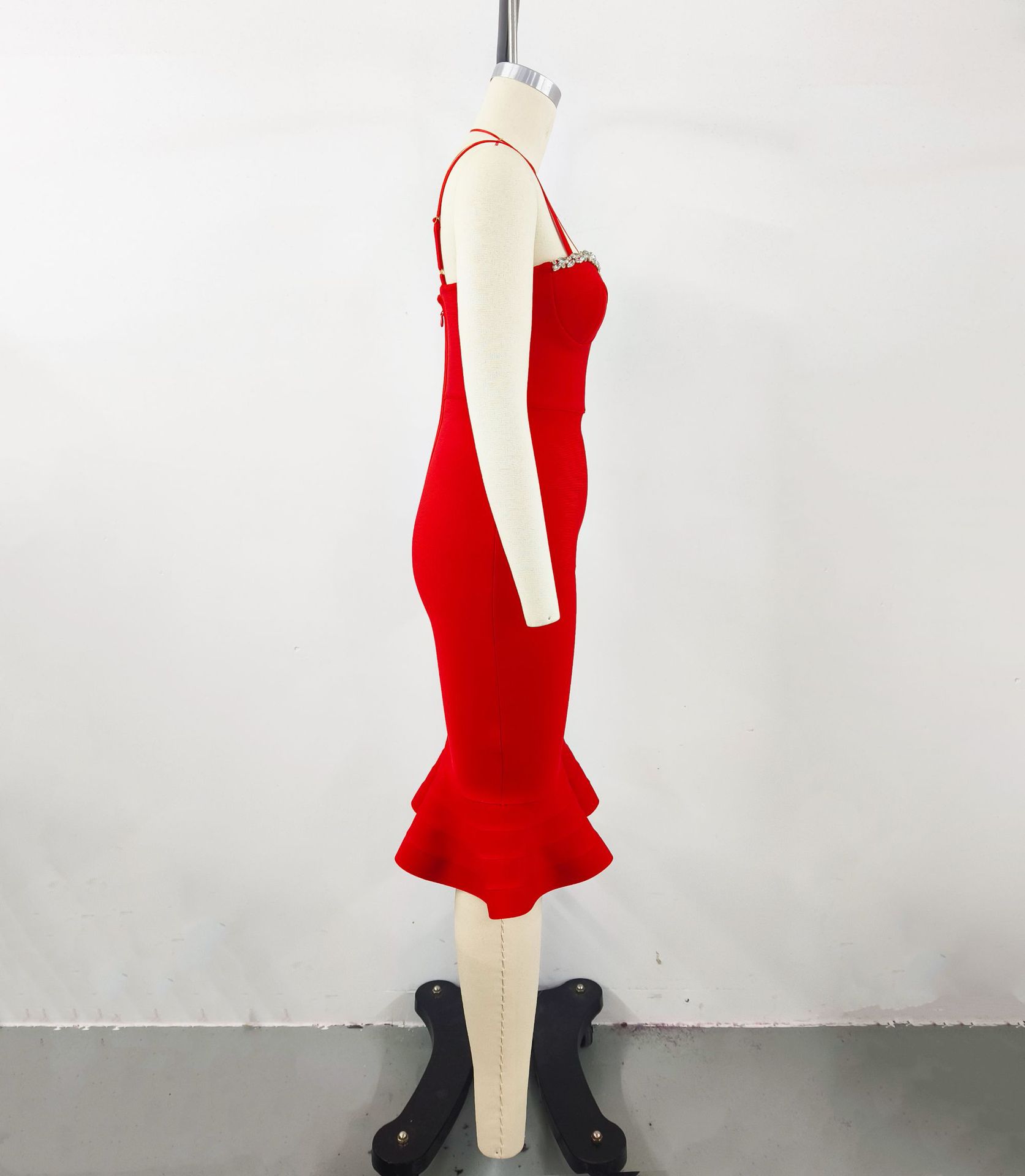 Women's Christmas Dress Autumn Women's Design Sense Diamond Bandage Dress Elegant Fishtail Dress