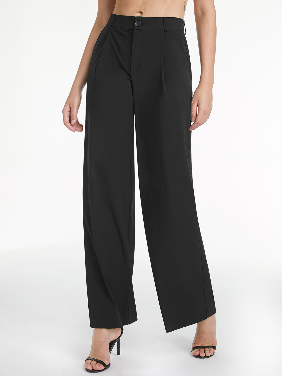Maxct High Waisted Relaxed Straight Leg Dress Pants