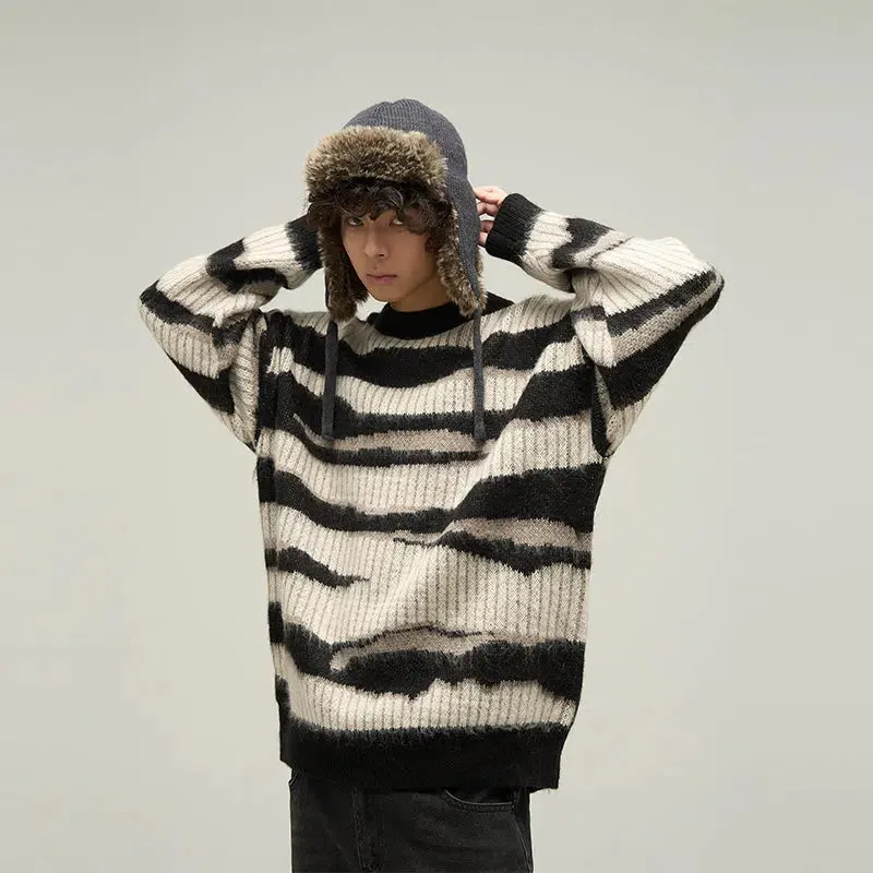 Maxct Retro Mohair Striped Sweaters