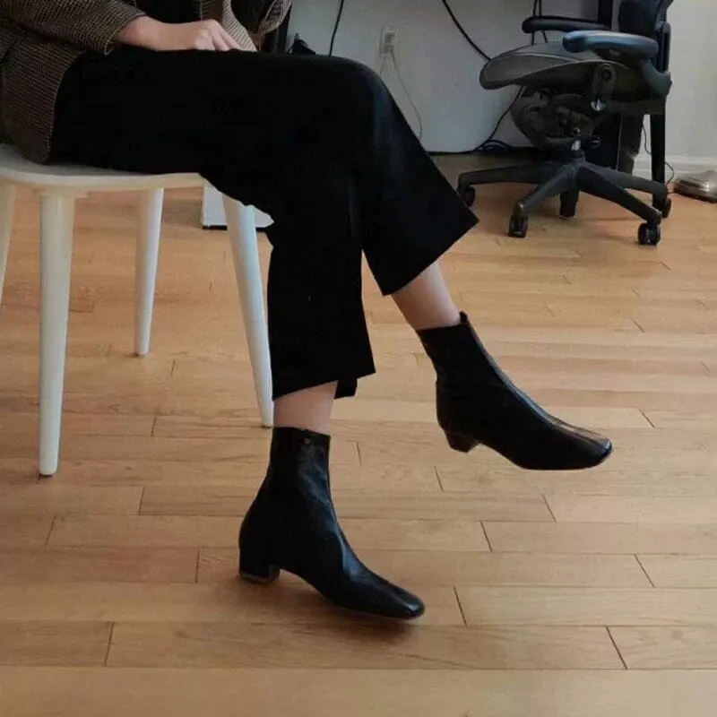 Squared Toe Sock Boots Yellow/Beige/Black/Coffee Maxct