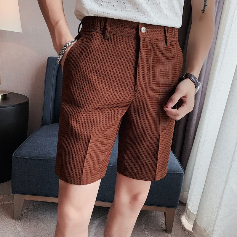 Maxct Plaid Embossed Casual Shorts