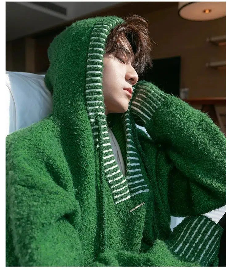 Maxct V-Neck Hooded Sweater