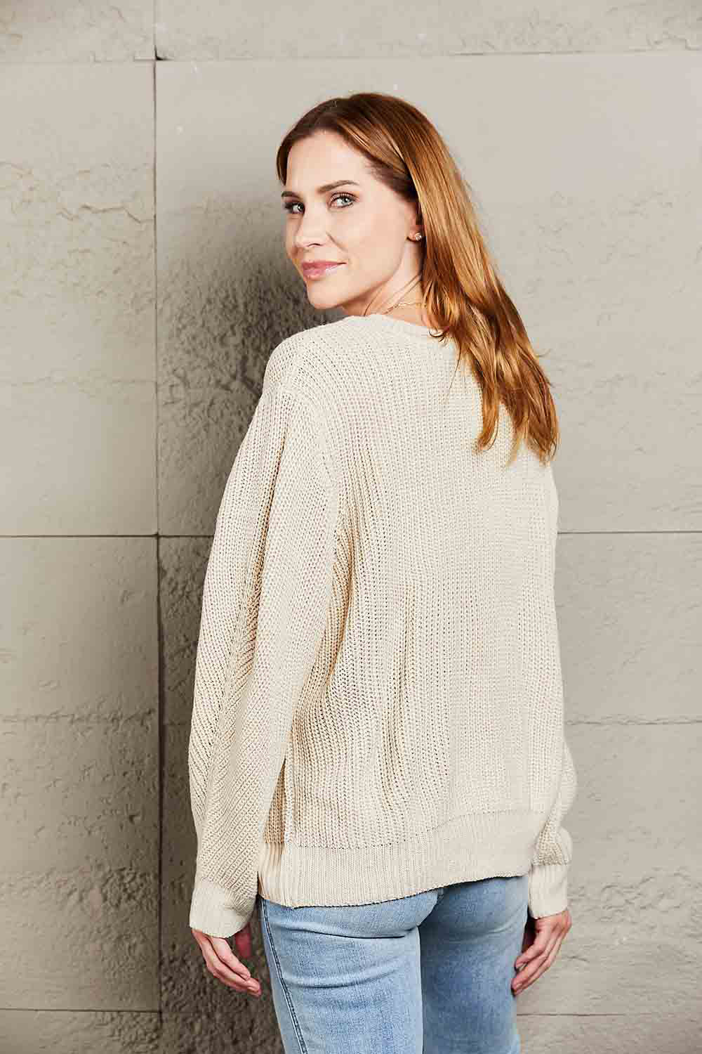 Maxct &Double Take Button Down Rib-Knit Reversible Sweater