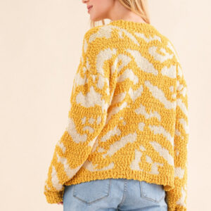 Maxct &And The Why Full Size Textured Pattern Contrast Sweater