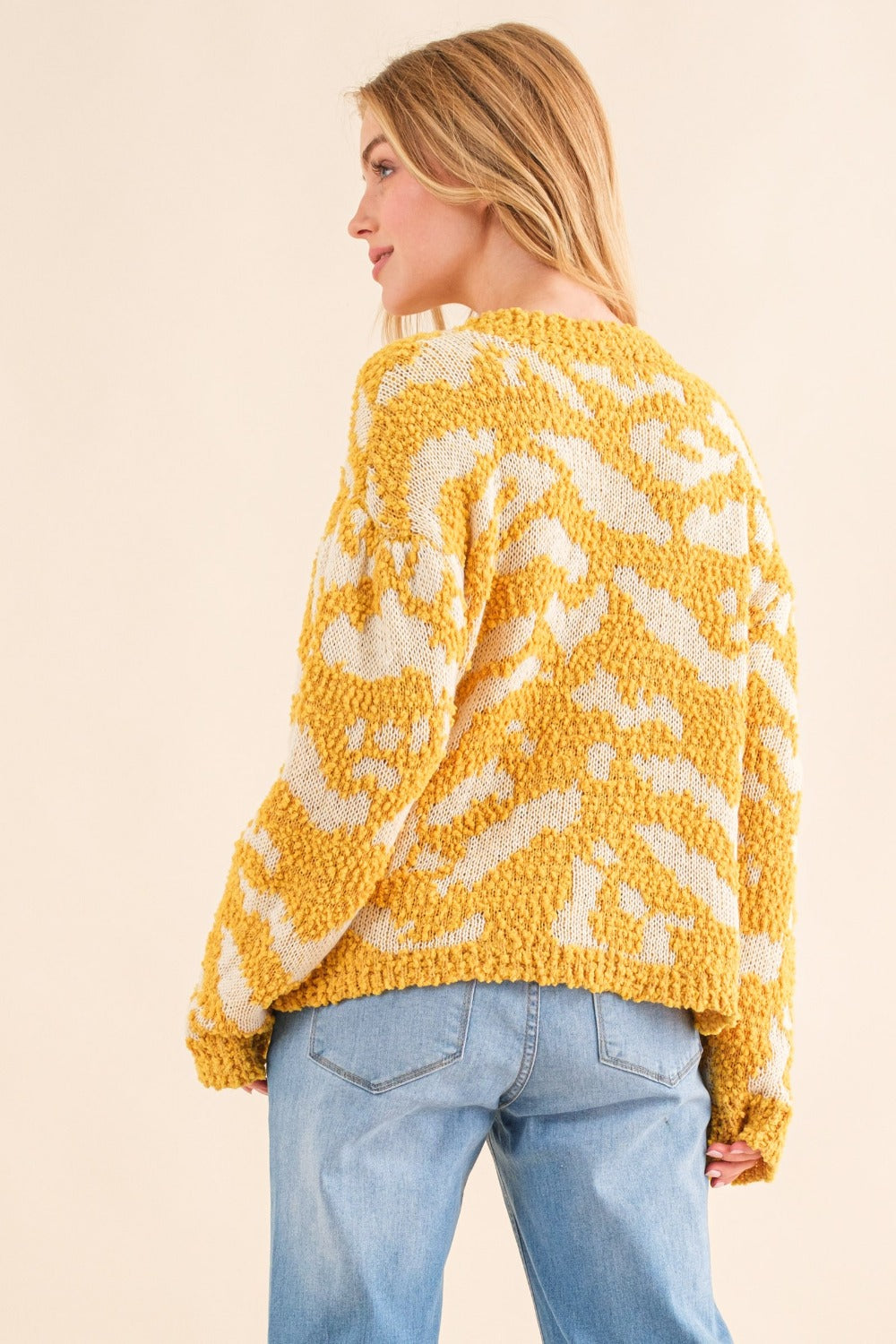 Maxct &And The Why Full Size Textured Pattern Contrast Sweater