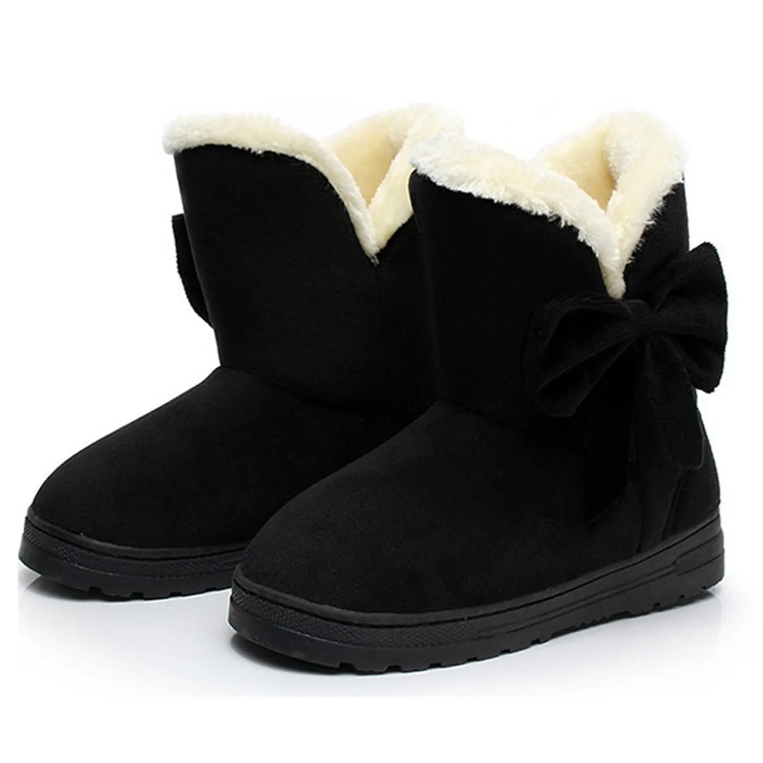 Suede Snow Boots With Bows Maxct