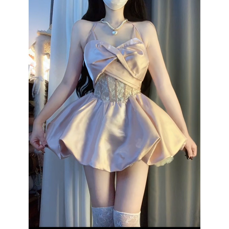 Maxct avant garde dress to impress Summer Design Tight Waist Suspender Skirt Small Mori Lace Pettiskirt Sweet Hot Girl Slimming Dress