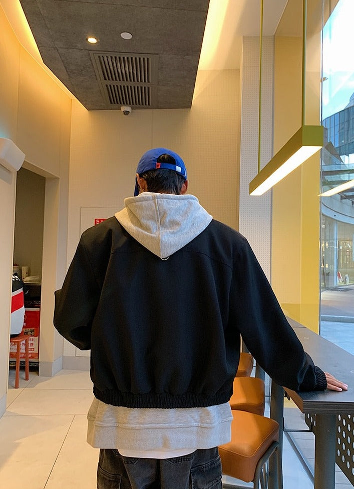 Maxct Oversized Collar Harrington Jacket