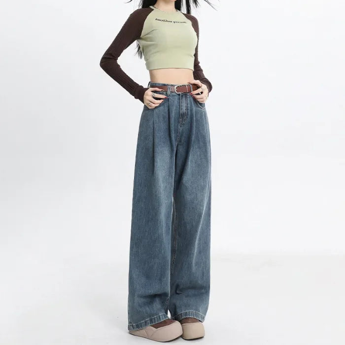 Women's High-Rise Non-Stretch Wide-Leg Jeans