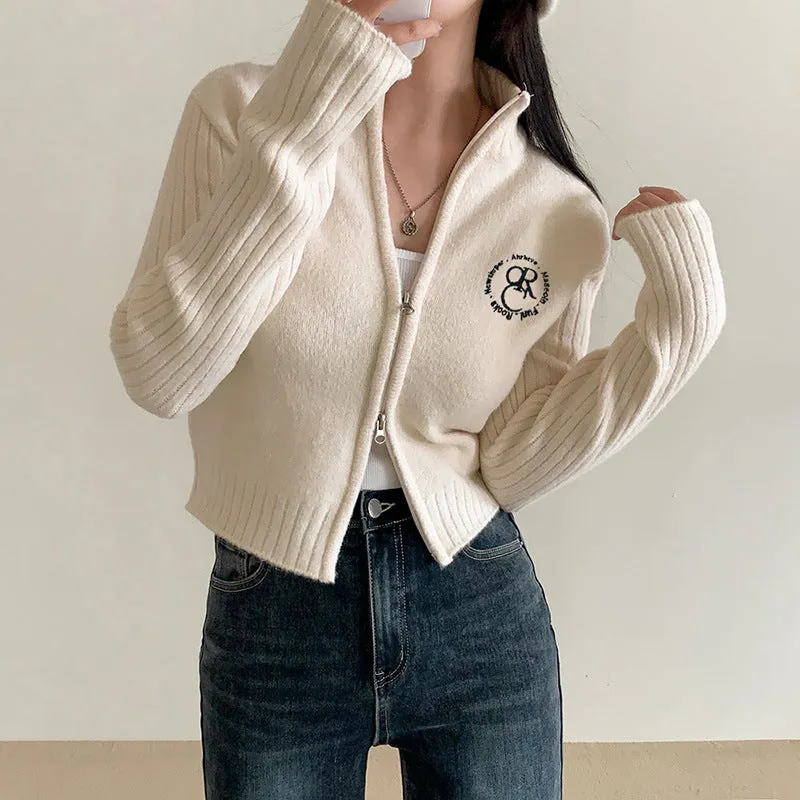 Maxct Double-ended Zipper Knitted Cardigan