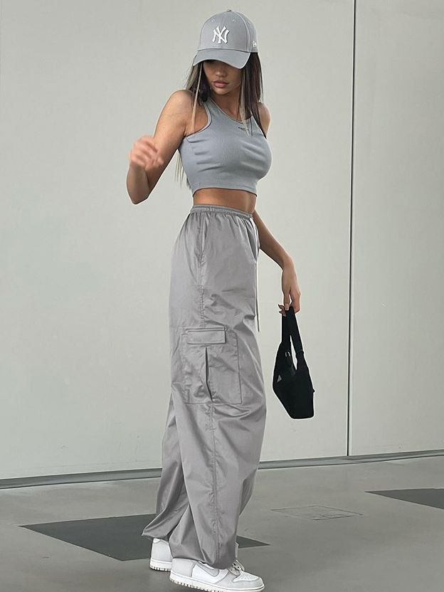Maxct Vintage Oversized Parachute Cargo Pants