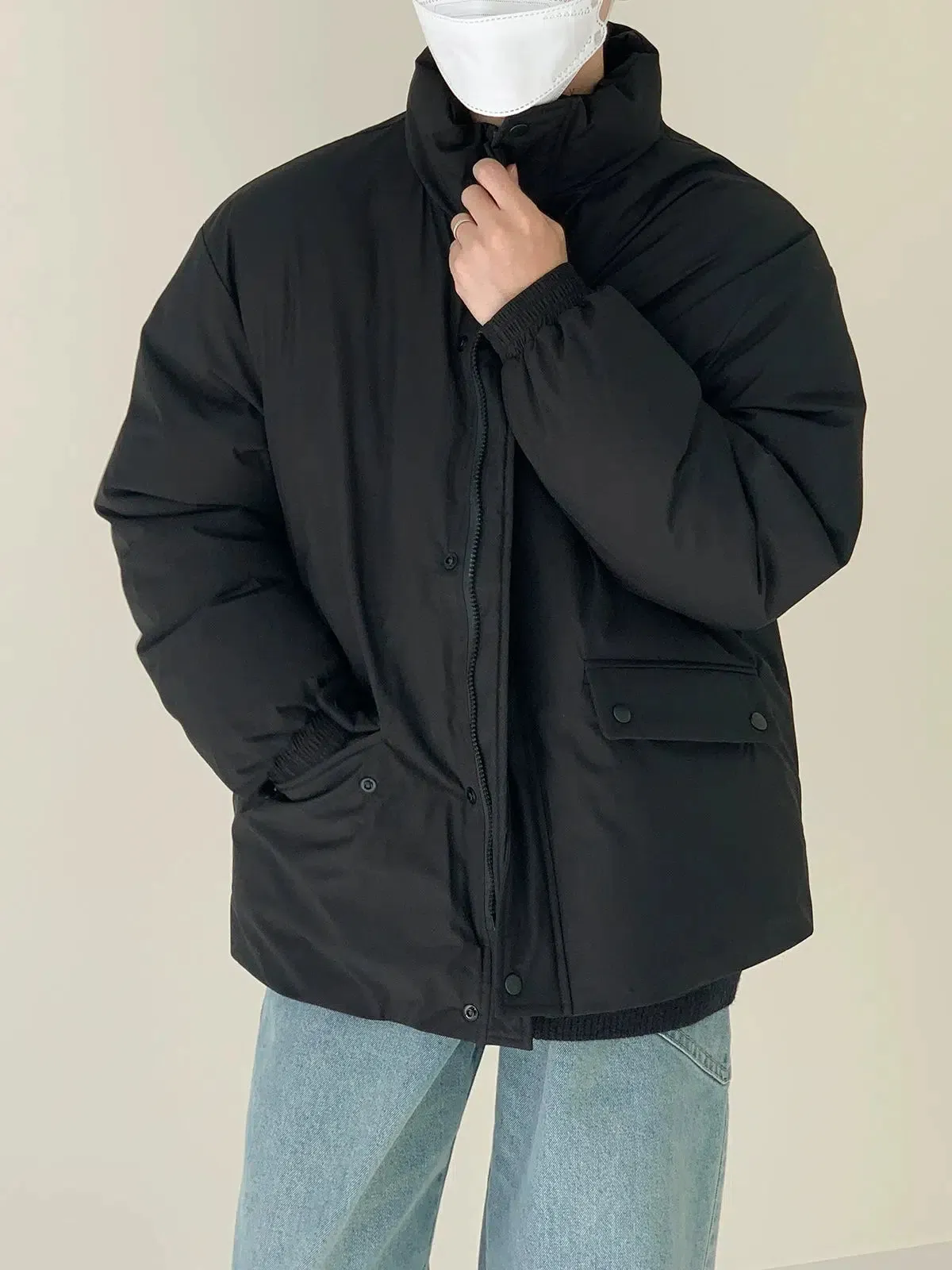 Maxct Filled Cotton Stand Collar Down Jacket