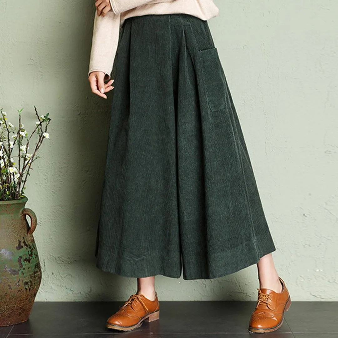 Maxct Autumn Winter Loose Corduroy Wide Leg Pants