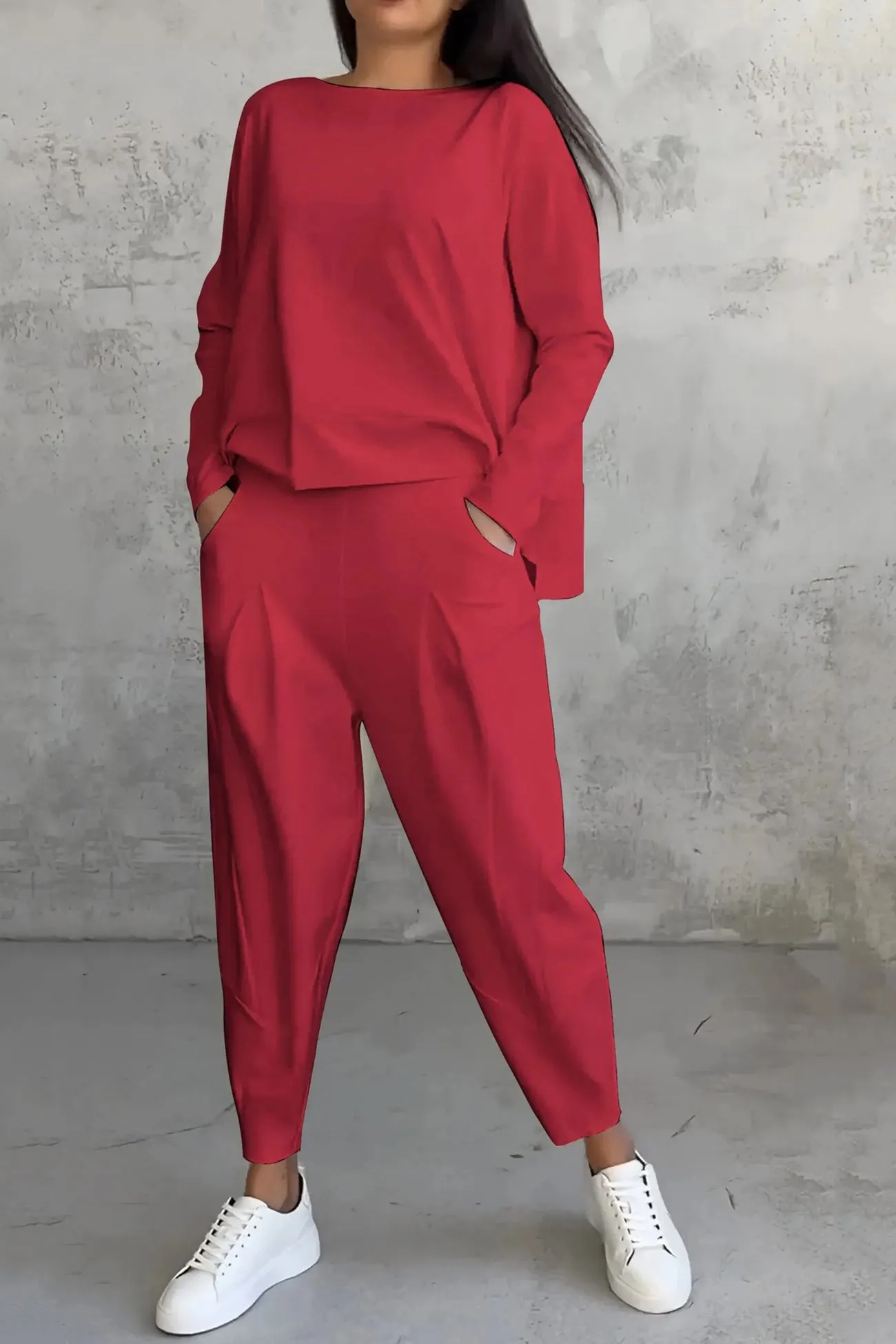 Maxct High Low Hem Sweatshirt Set