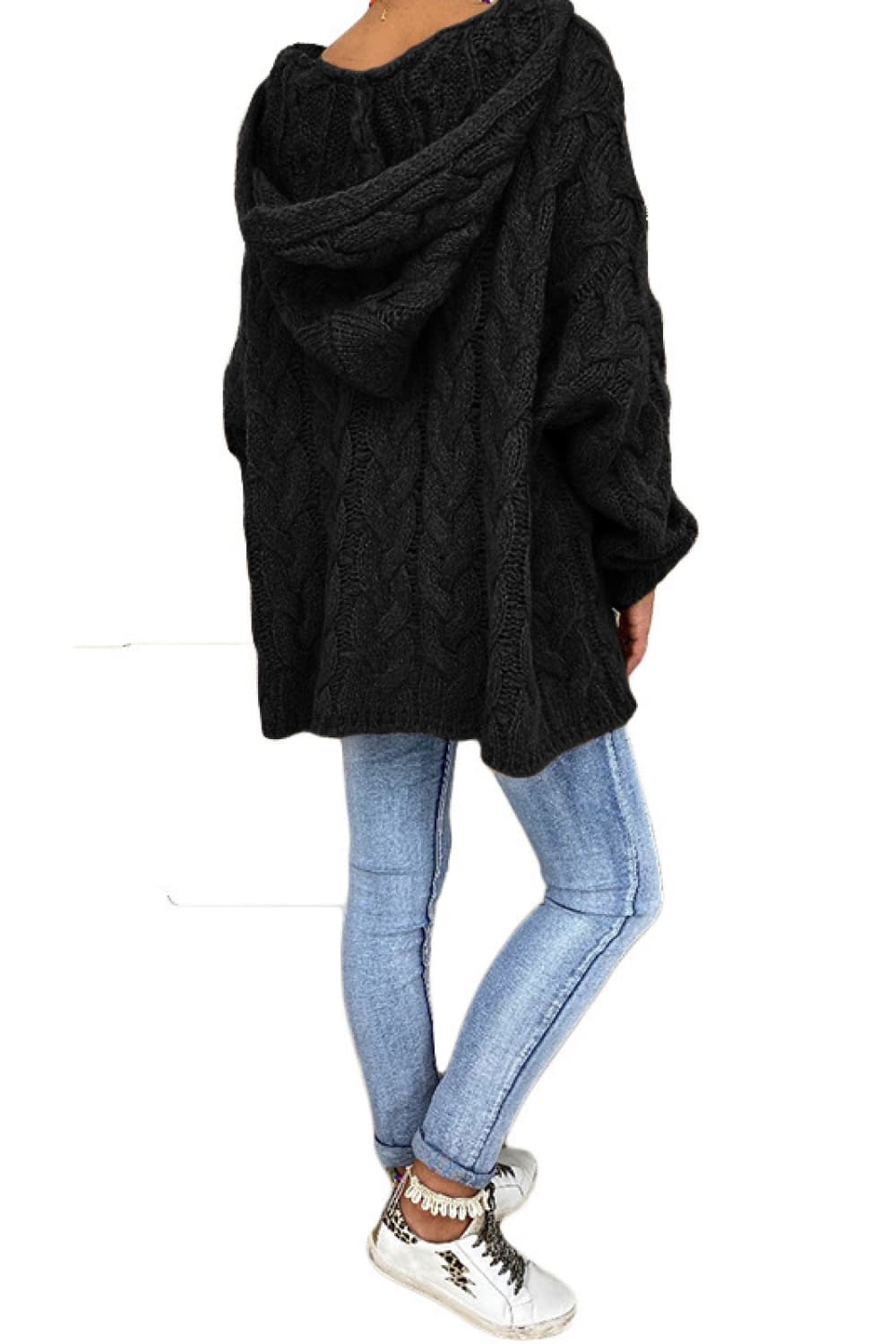 Cable-Knit Hooded Sweater - Image 6