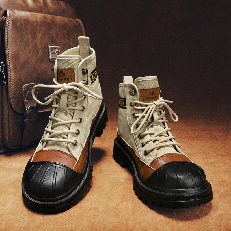 Men's Breathable High-top Boots with Thick Soles Maxct