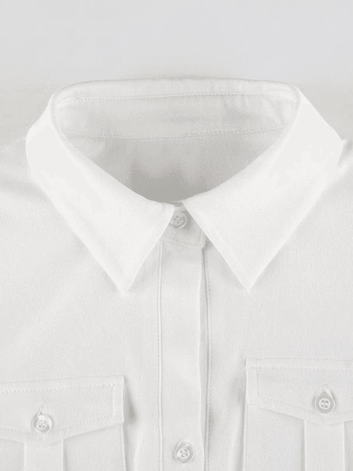 Maxct Pocket Button Down Cropped Blouse