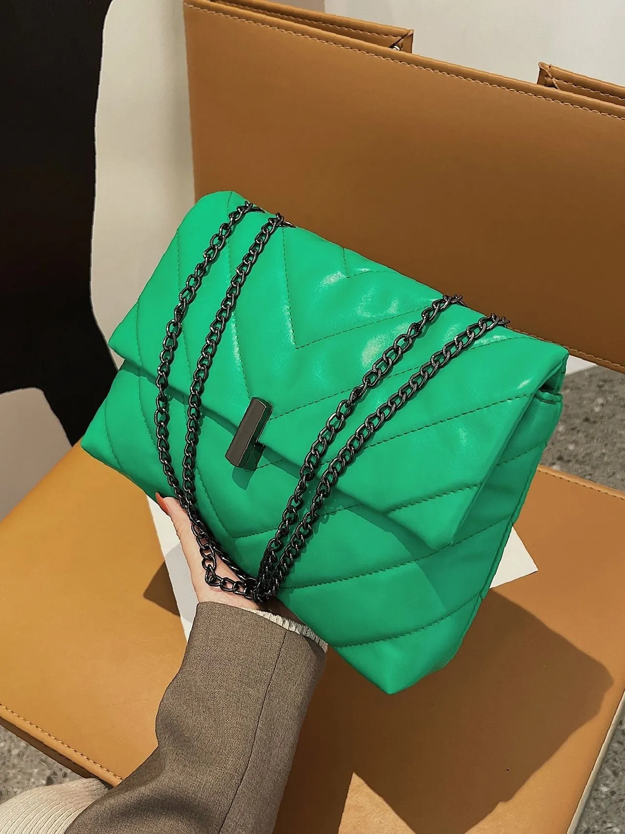 Maxct - Chevron Chain Tote Bag  - Women Tote Bags
