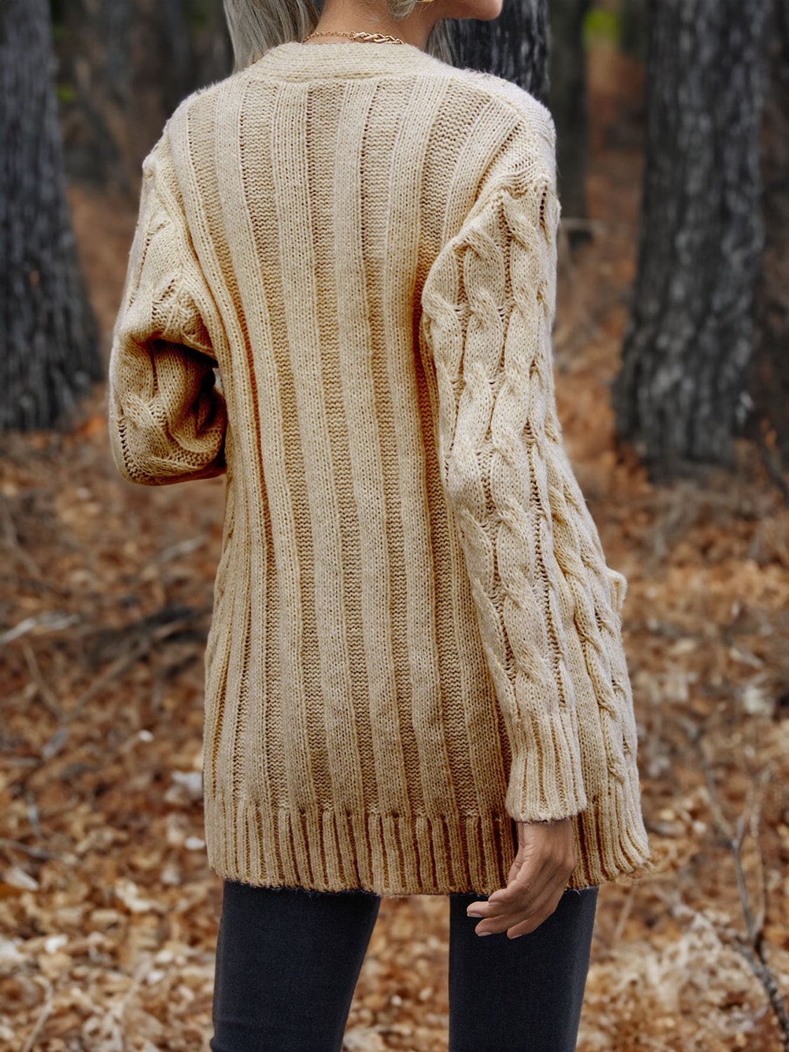 Maxct &Cable-Knit Button Down Cardigan