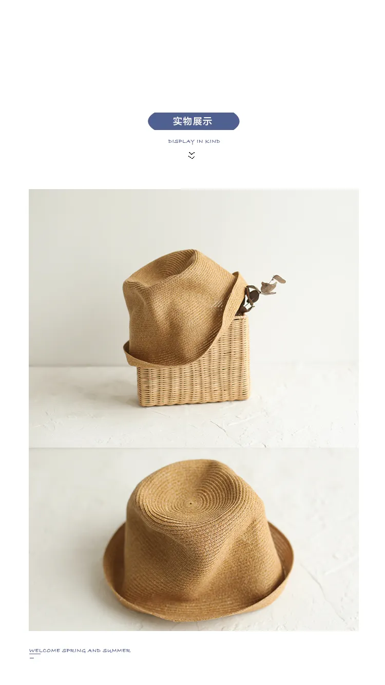 Spring and Summer Female Japanese Style Shopping Bucket Hat