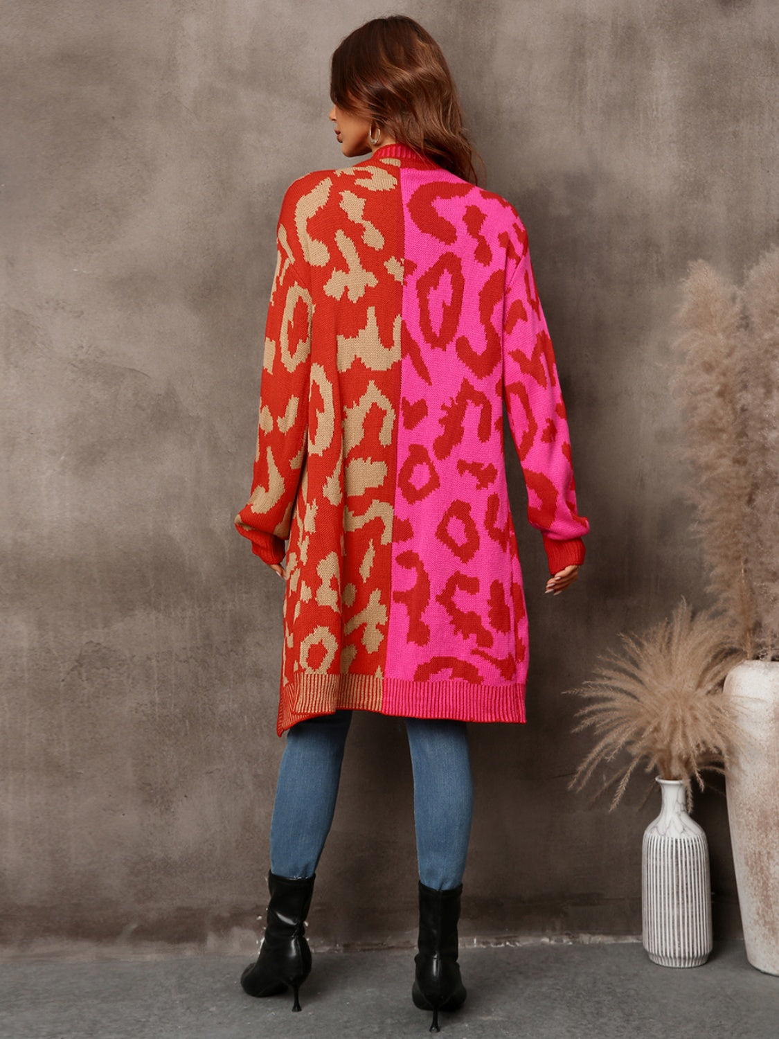 Maxct &Leopard Button Down Longline Cardigan