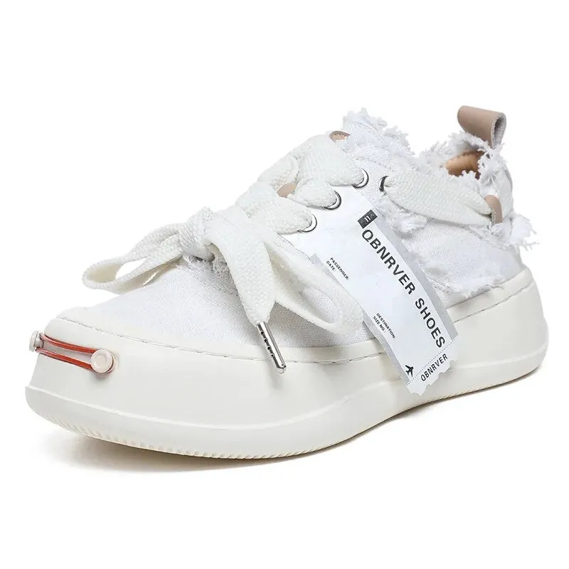Canvas Sneakers Women's Thick Sole Maxct