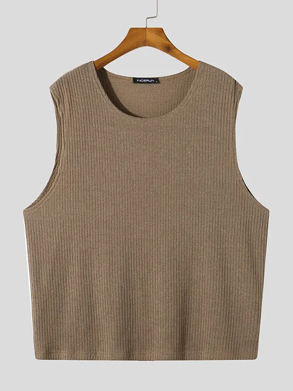 Maxct -  Mens Loose Round Neck Sleeveless Sweater Vest I