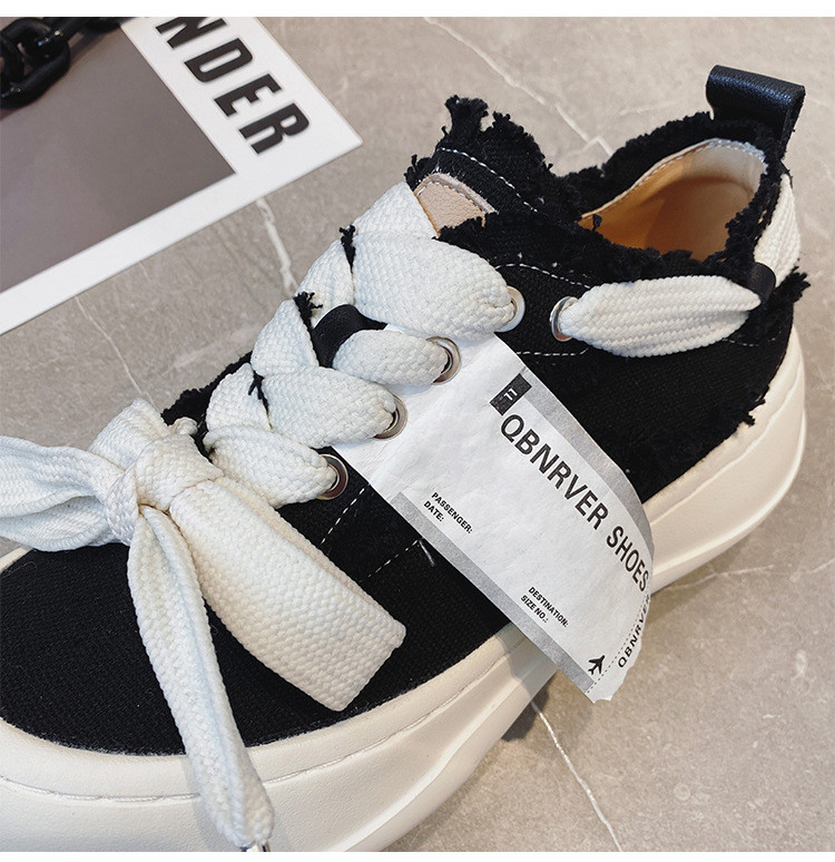 Chunky Canvas Platform Sneakers: Women's Thick Sole - true deals club