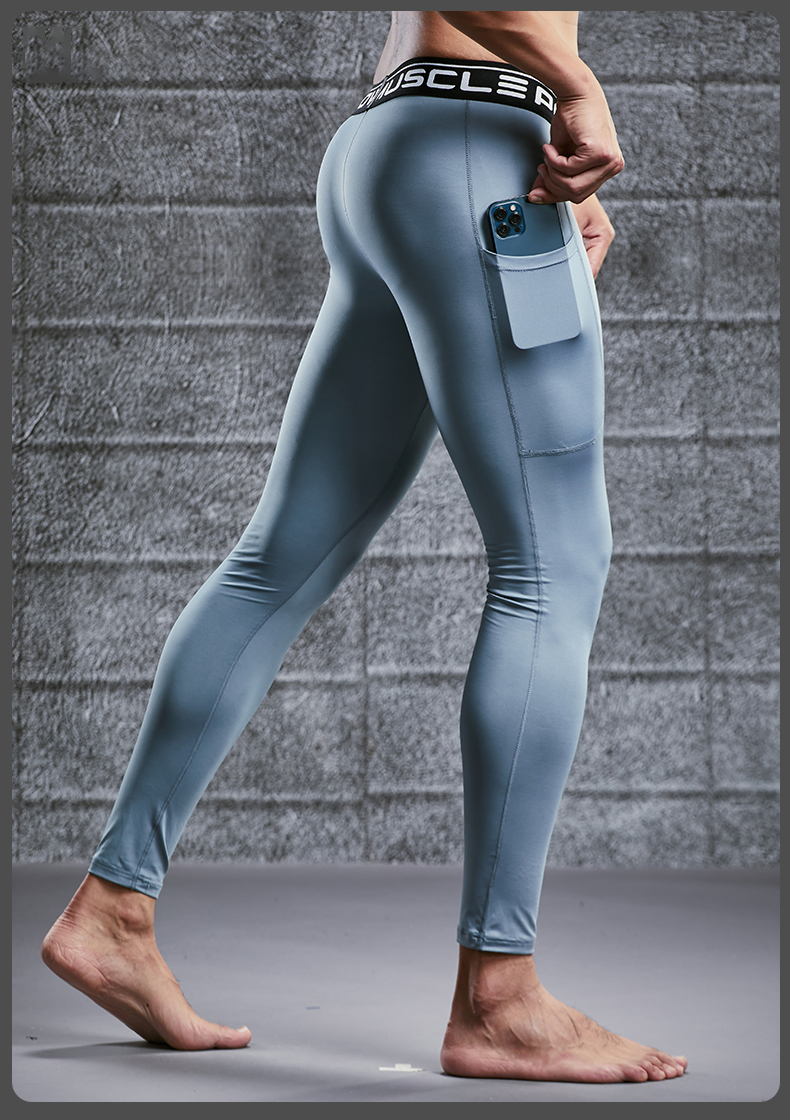 Athletic Compression Trousers Men's Gym Running Leggings for Fitness