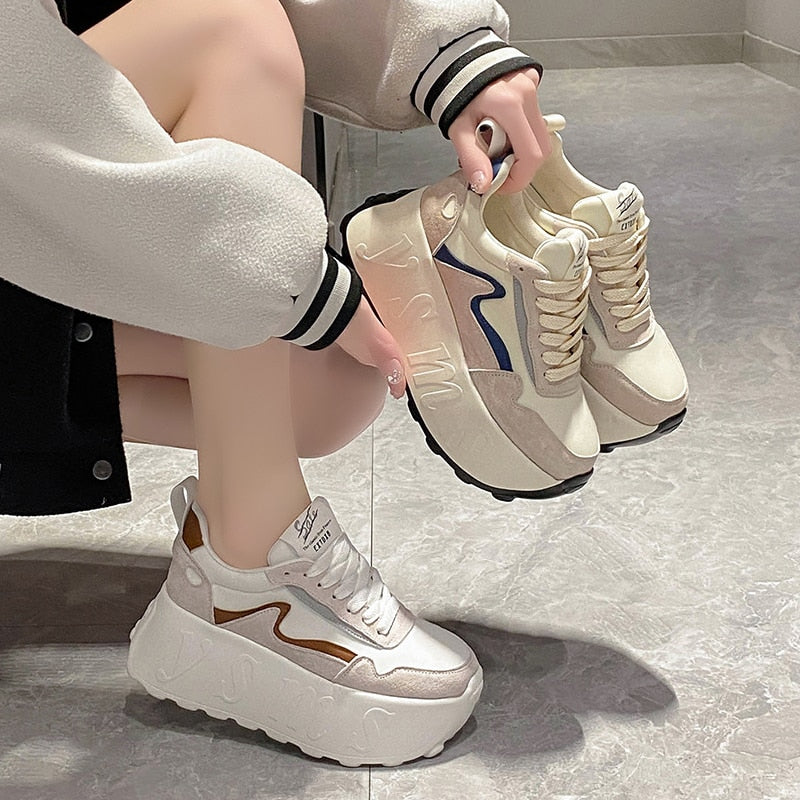 Thick Bottom Platform Sneakers for Women Footwear Trainer Maxct