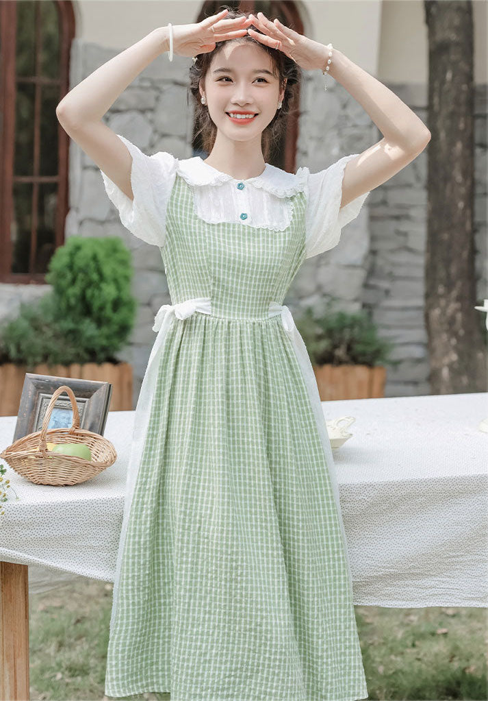 Gingham Picnic Twofer Dress Maxct