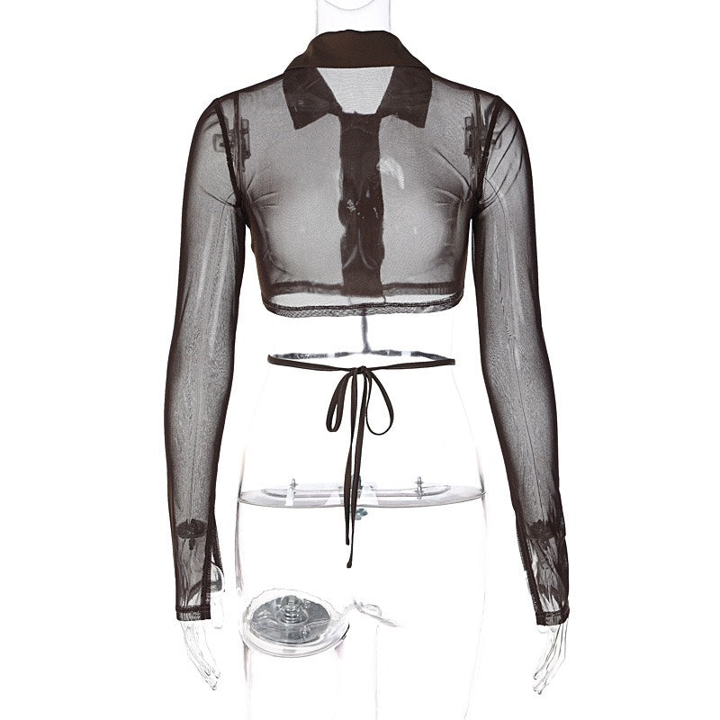 Maxct Mindy See-Through Crop Shirt