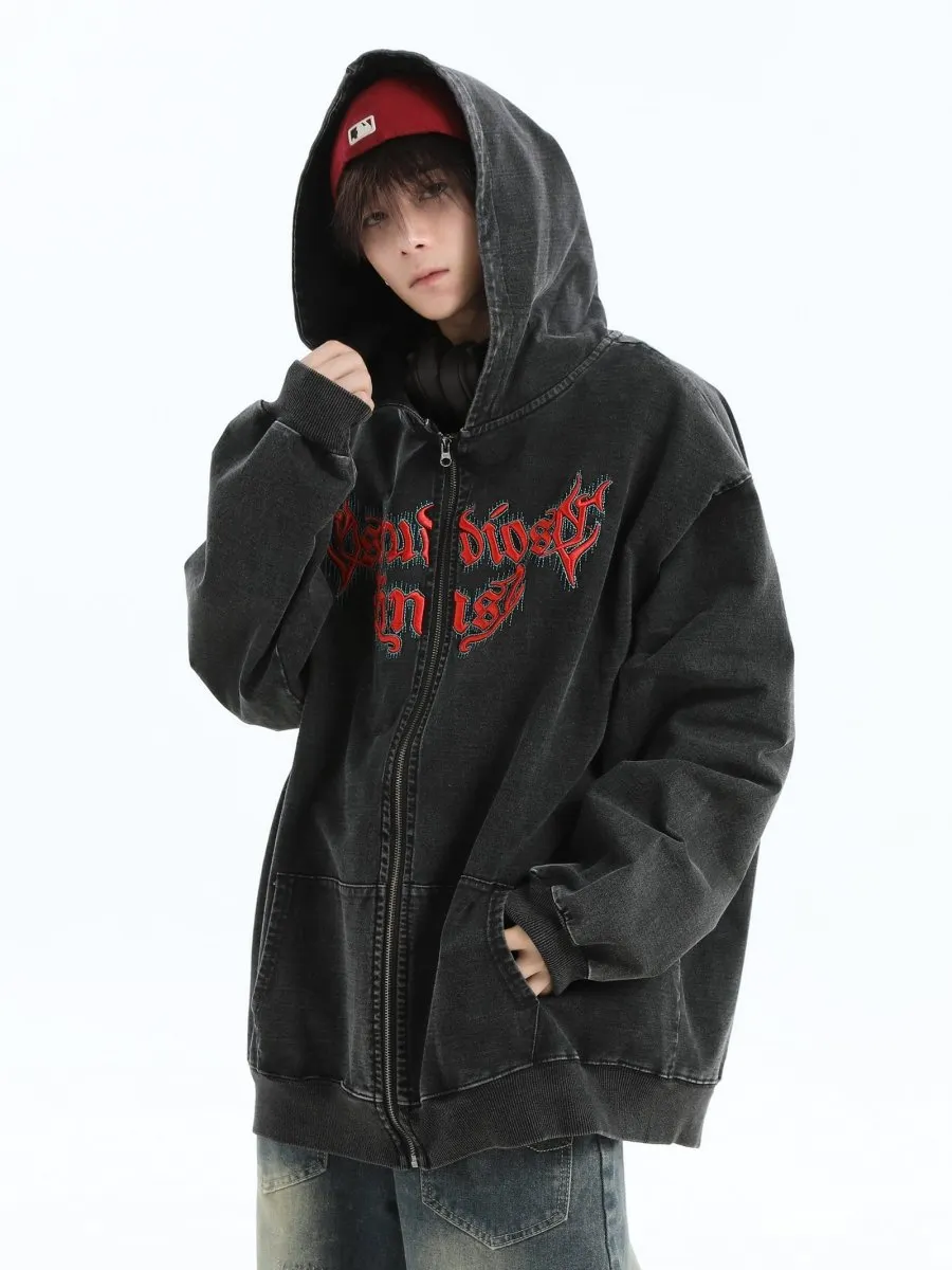 Maxct [Insstudios] Gothic Letter Logo Denim Jacket Na1631
