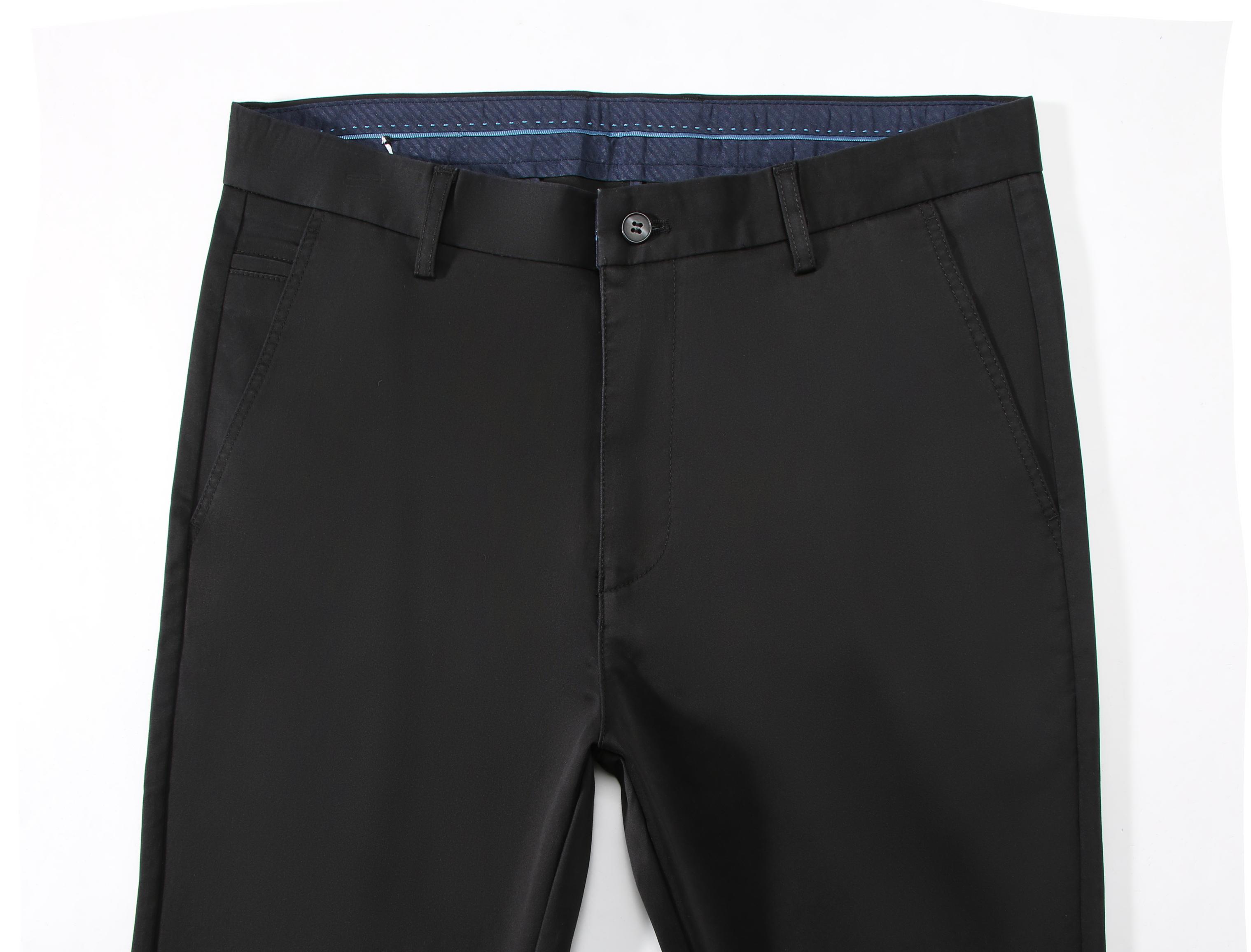 Classic Design Dress Pants, Men's Semi-formal Embroidery Stretch Dress Pants For Fall Winter Business