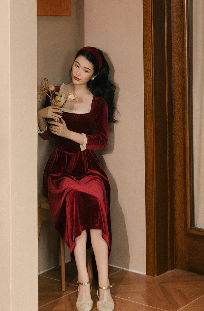 Velvet Princess Midi Dress Maxct