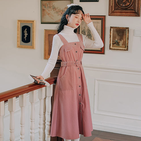 Corduroy Button Up Midi Dress Maxct