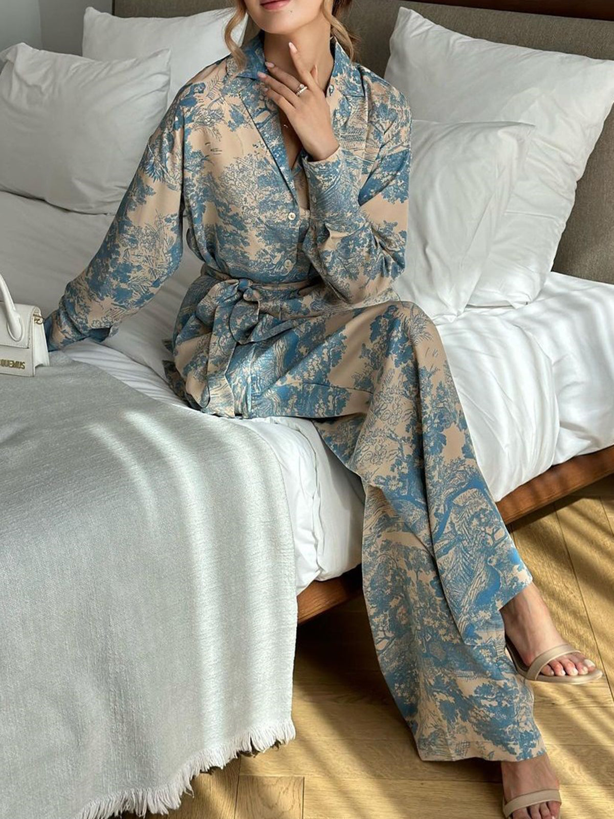 Maxct Printed Tie Up Pants Set