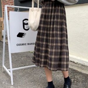 High Waist Retro Wool Pleated Skirts Maxct