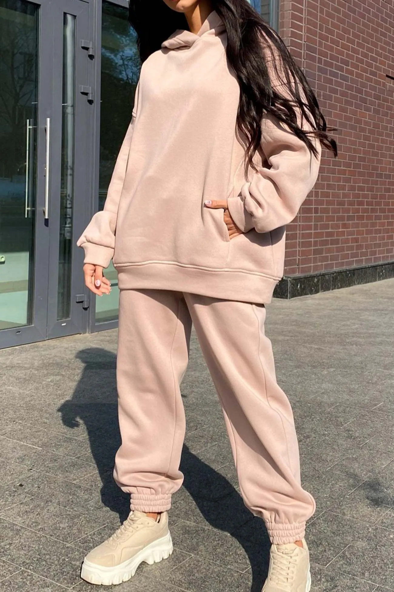 Maxct Pocketed Hoodie Elastic Waist Long Pants Set