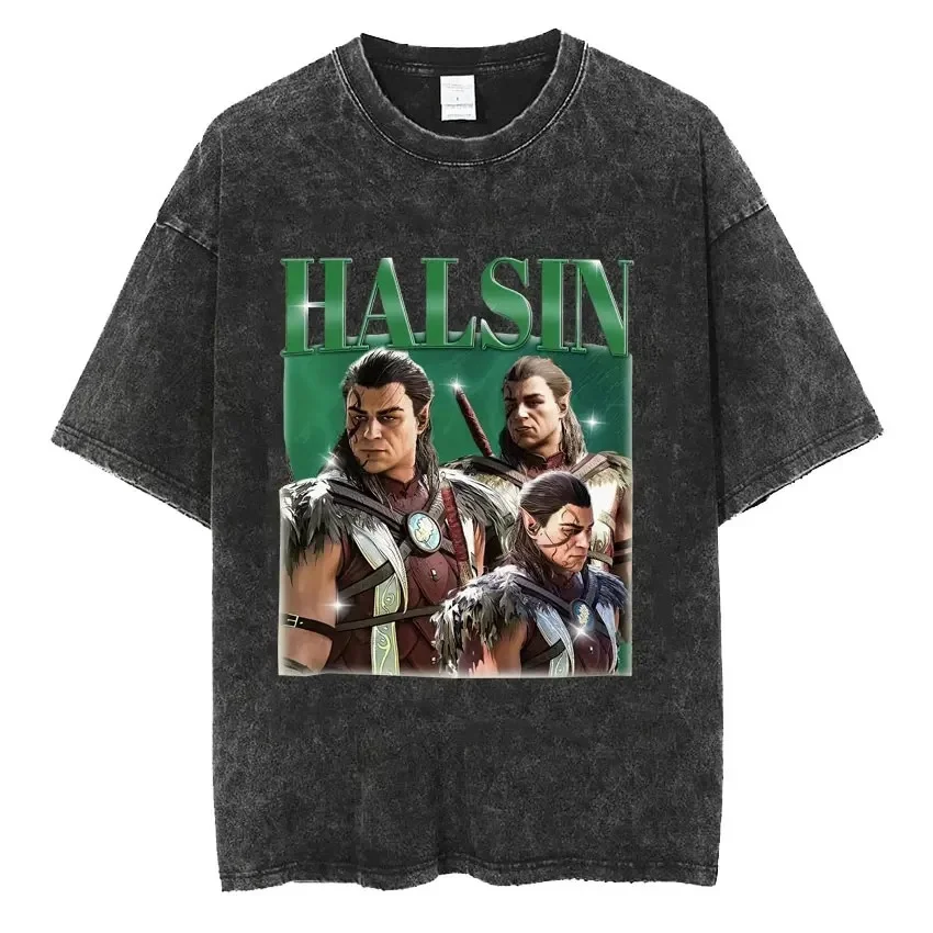 Maxct Astarion Girl Dinner Graphic T Shirt Baldurs Gate 3 Fan Gamer Washed T Shirts Women Men's Vintage Gothic Cool T-shirt Streetwear