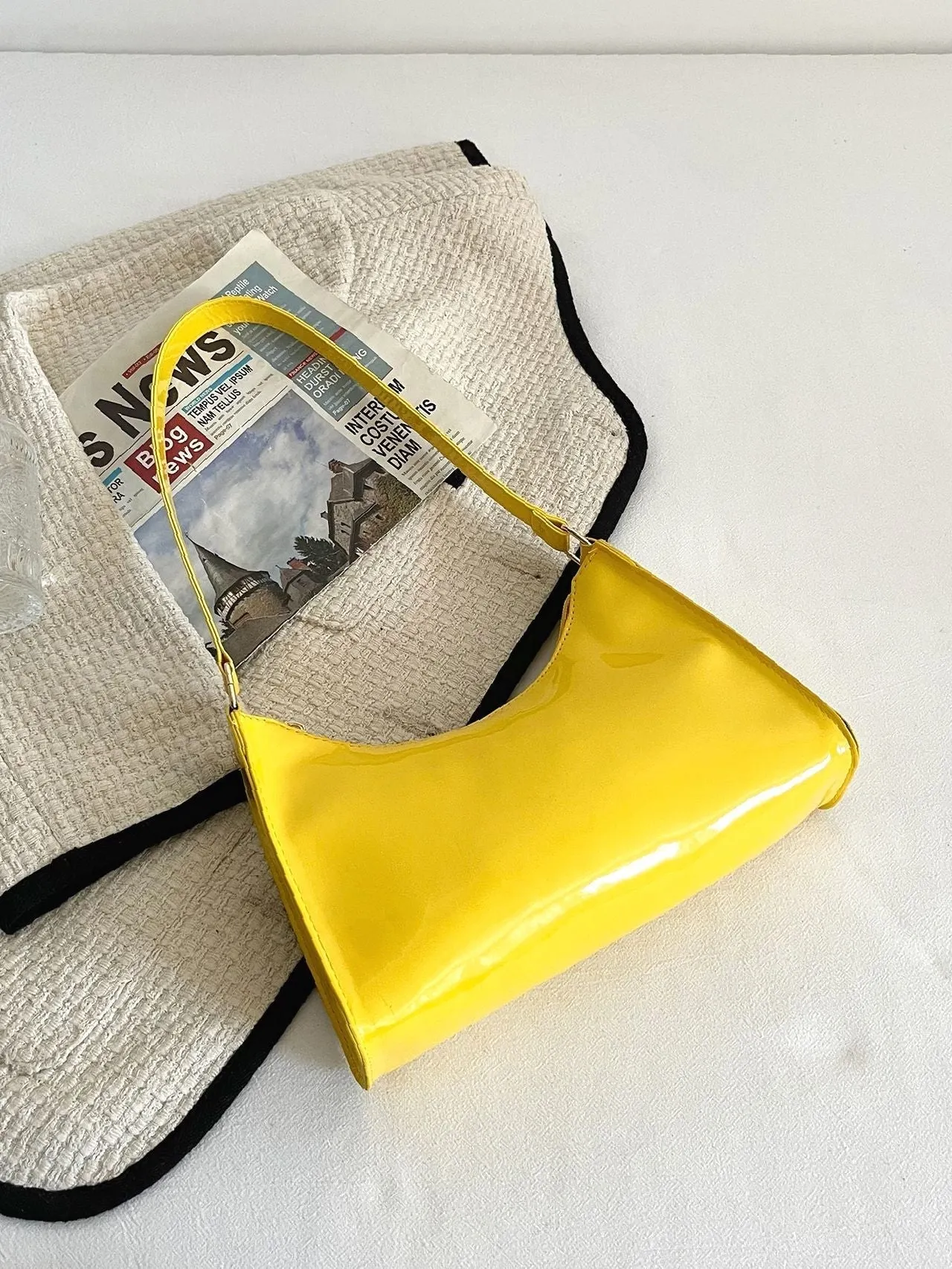 Bag For Love - Artificial Patent Leather Square Bag  - Women Maxct Bags