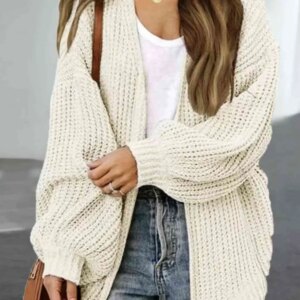 Maxct &Drop Shoulder Balloon Sleeve Cardigan