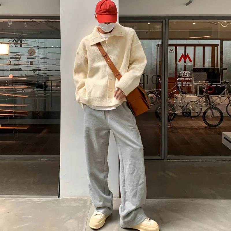 Men's Kit Cardigun, Men's Design, Fashion, Spring, Tubneck Design Cardigun, Sweaters, Outcoat, Jacket