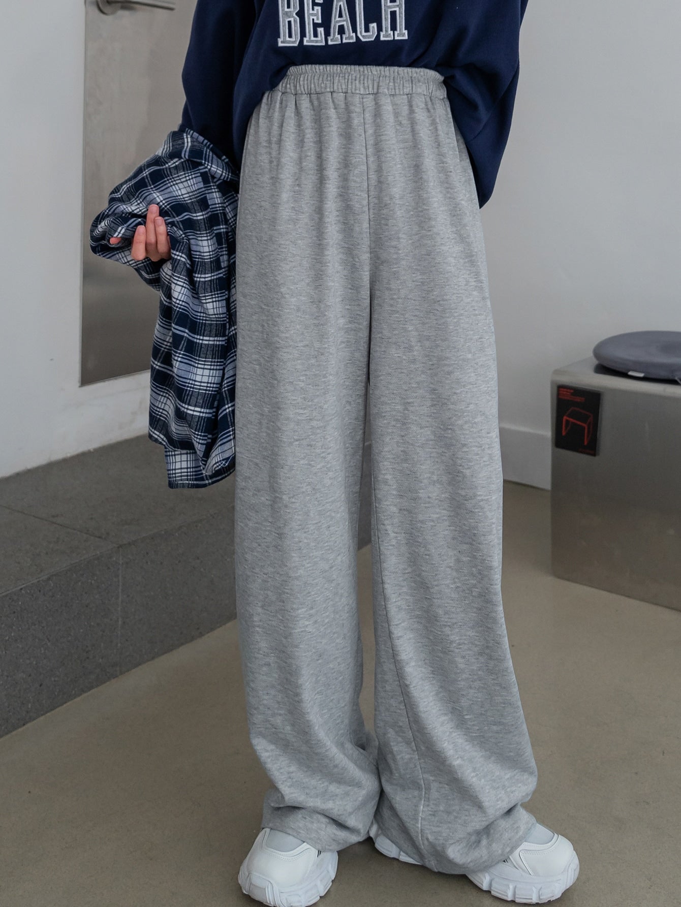 Maxct Solid Elastic Waist Sweatpants