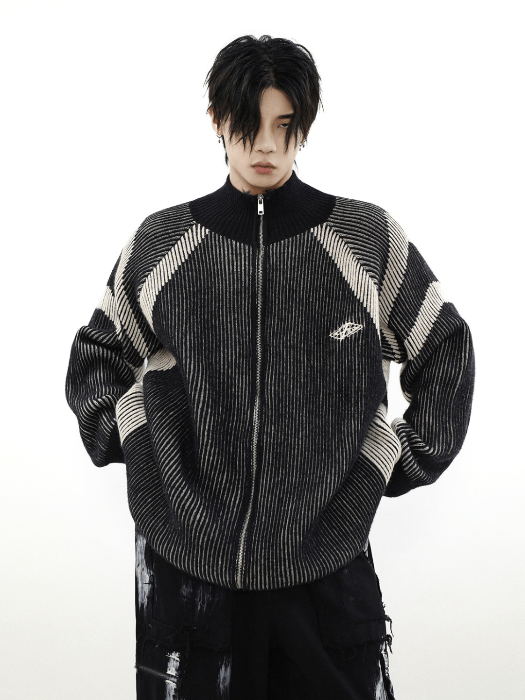 Maxct [Mrnearly] Striped Turtleneck Sweater Na857