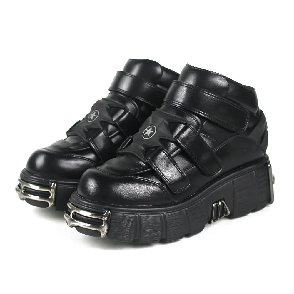 Goth Platform Sneakers for Women - Edgy Style in Classic Black Maxct