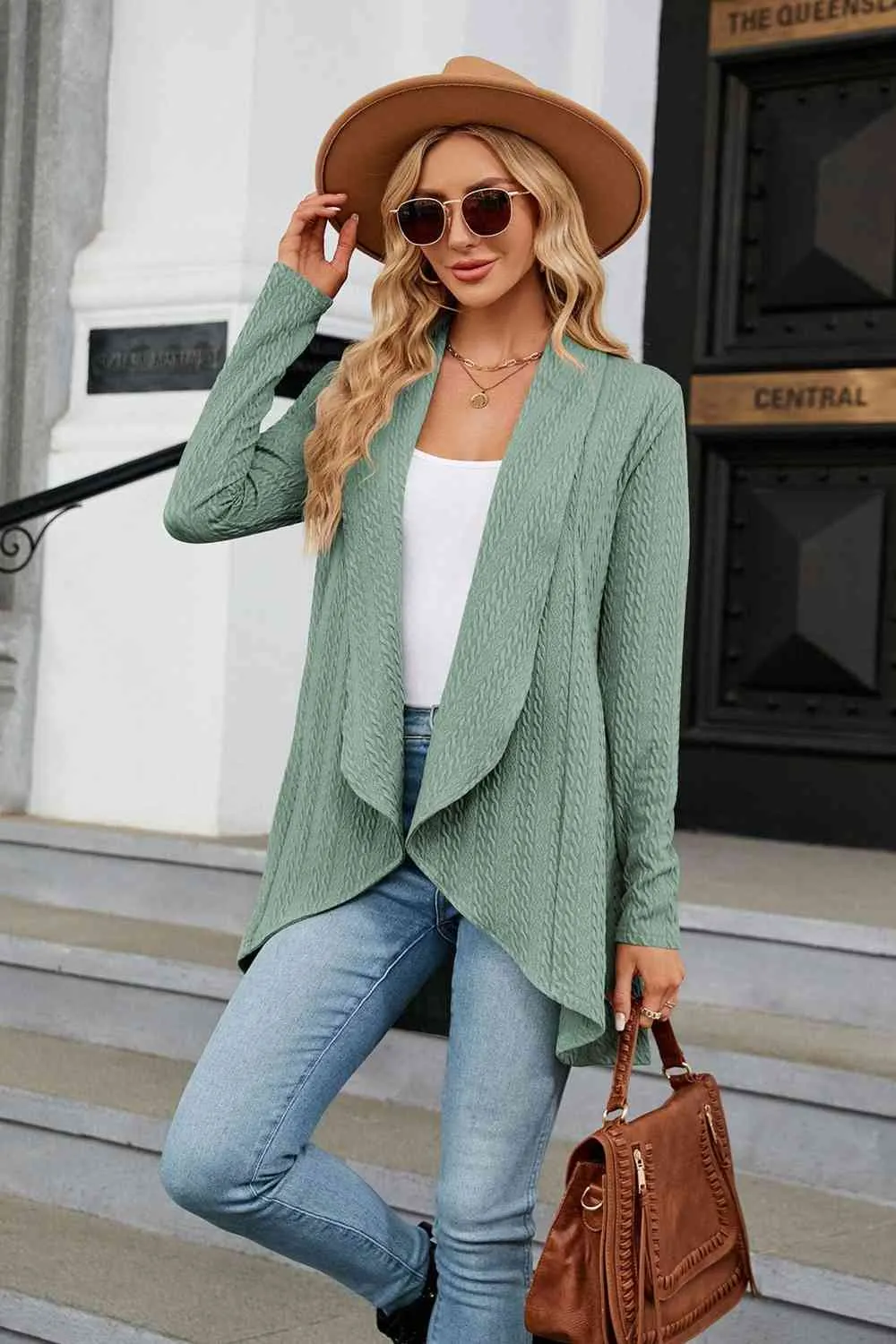 Maxct &Open Front Long Sleeve Cardigan