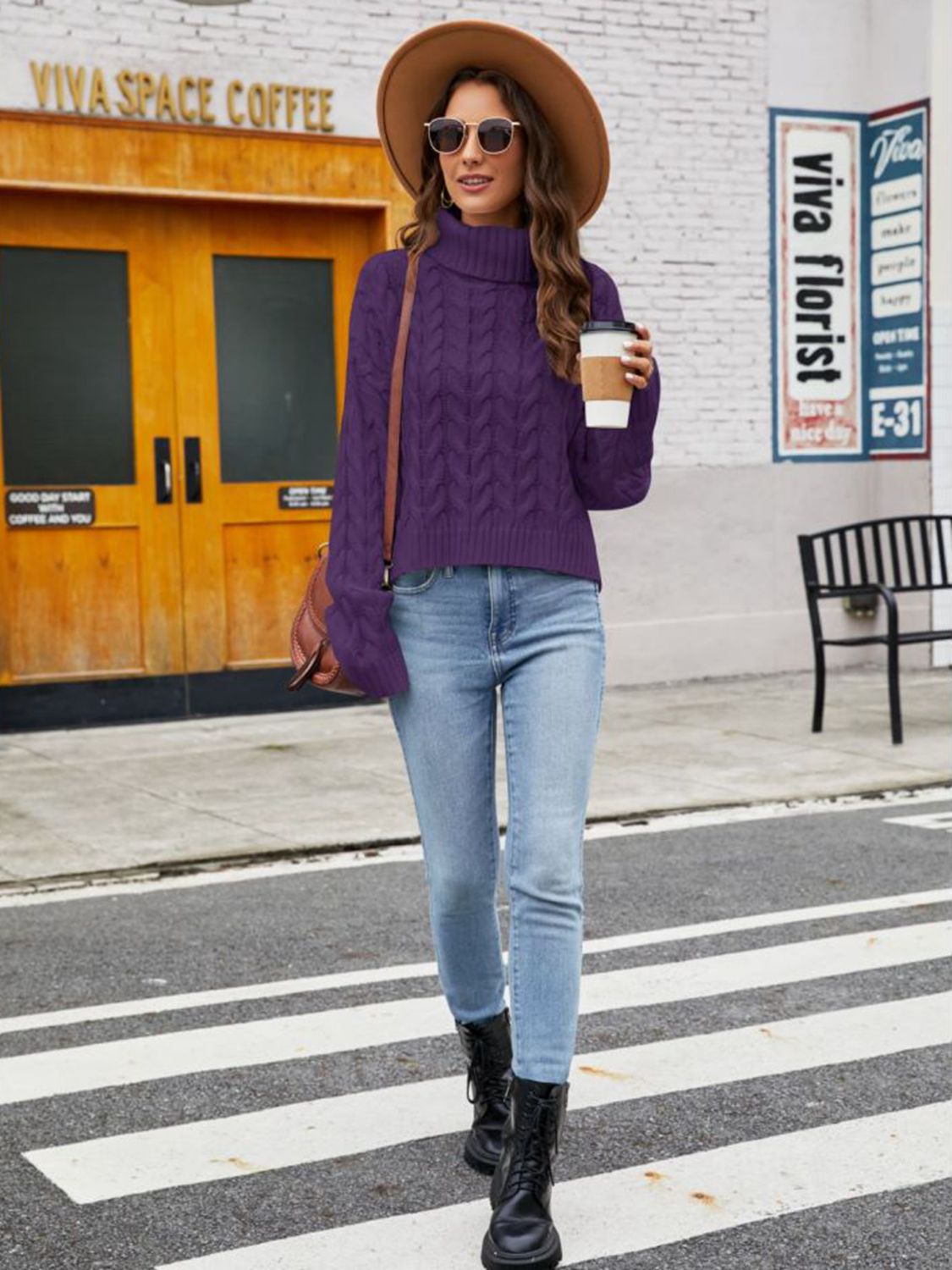 Maxct &Turtle Neck Cable-Knit Sweater